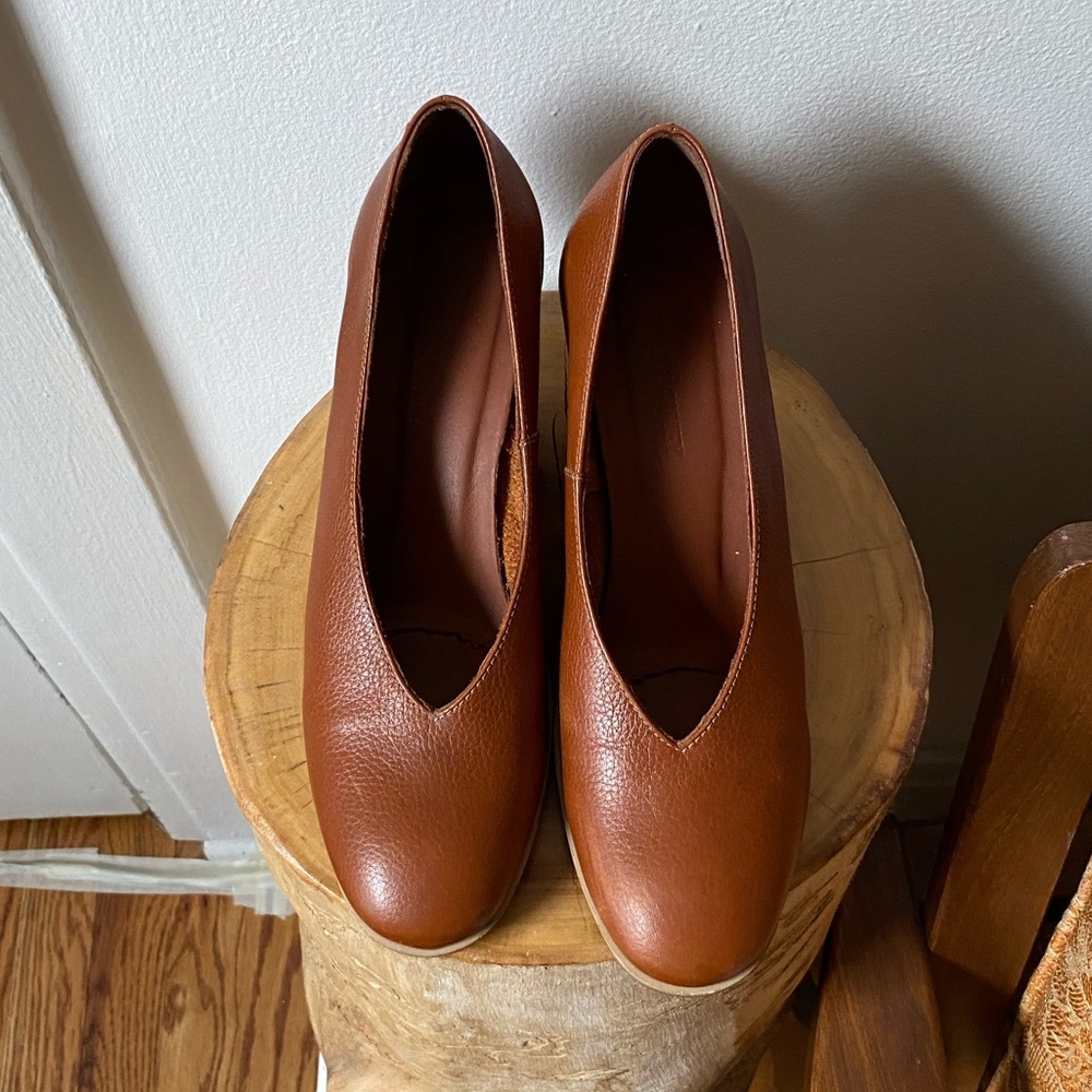 Rachel Comey Falk Pump in Cognac Brown Leather